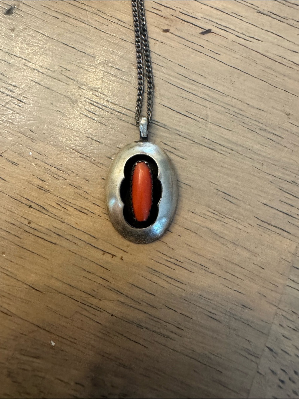 Vintage Silver and Coral  pendant